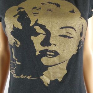 Ejel Marilyn Monroe Black Gold Graphic Short Sleeve T Shirt Tee Fitted XL